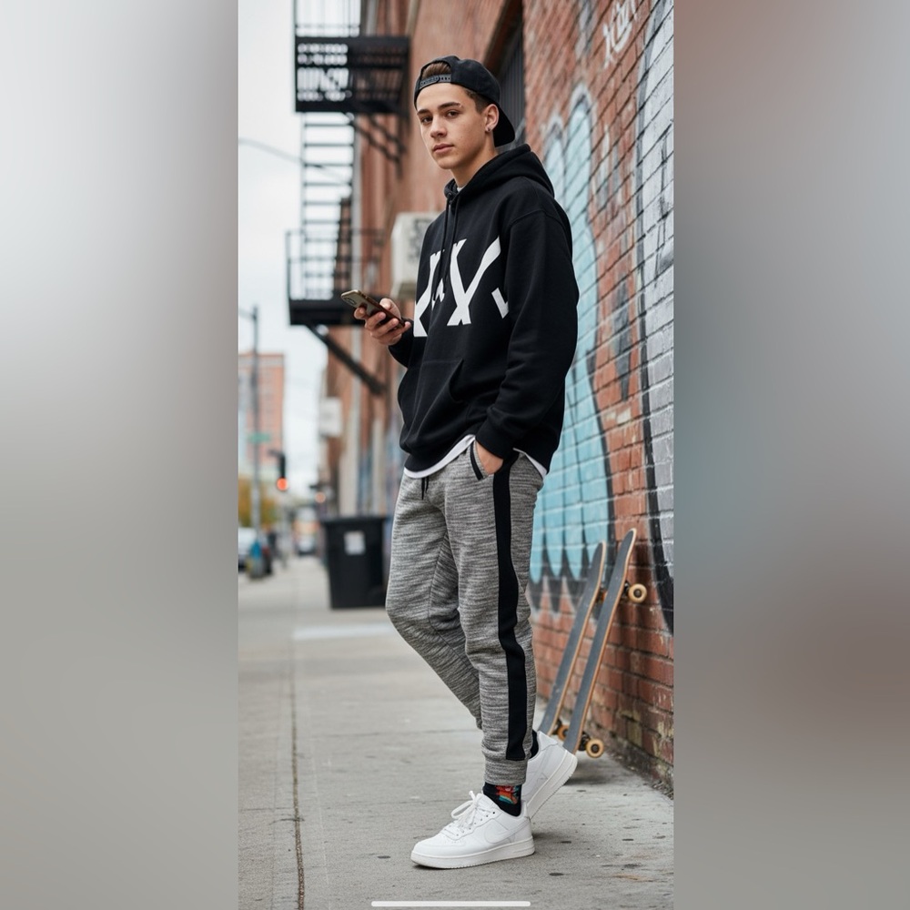๐2 for $10๐ | Brooklyn Cloth | The Jogger | Black/Grey | Drawstring | Unisex M - Picture 3 of 10